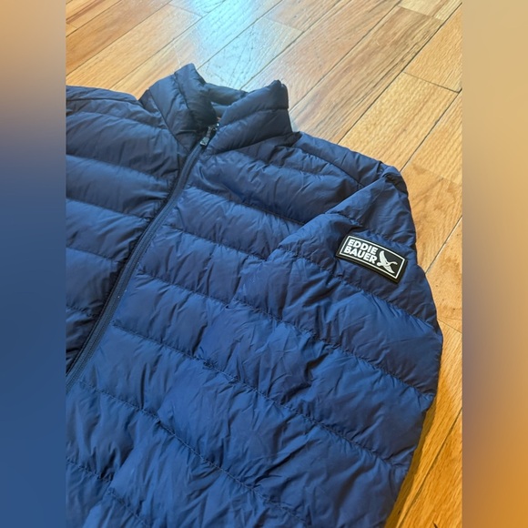 Eddie Bauer EB650 Puffer Jacket Men’s Size Small Navy Down Full Zip Lightweight - Picture 3 of 16